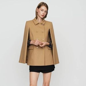 Maje Cape Beige Wool Jacket